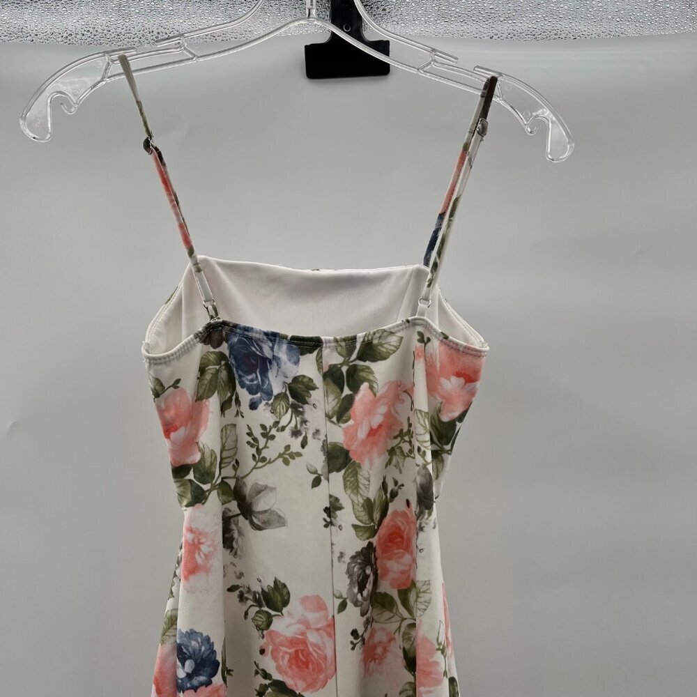 Blue Blush Women's Ruffle Hem Sheath Cut Out Floral Mini Dress Size Small - Picture 6 of 9